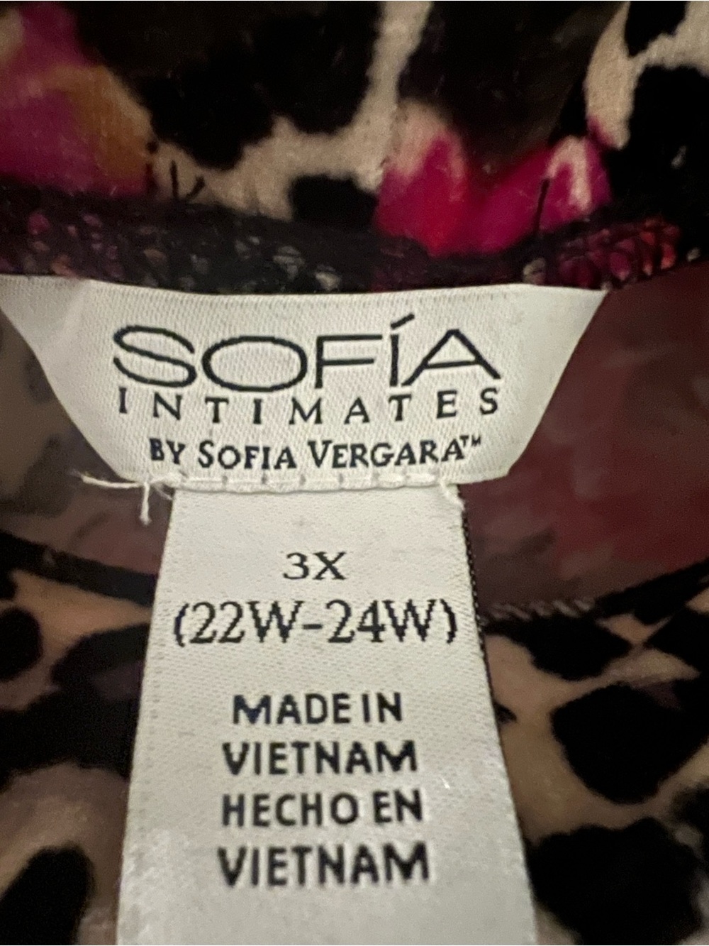 NWT sofia by sofia vergara Pajamas Black & Pink Floral Leopard Top & Shorts 3X - Picture 6 of 14